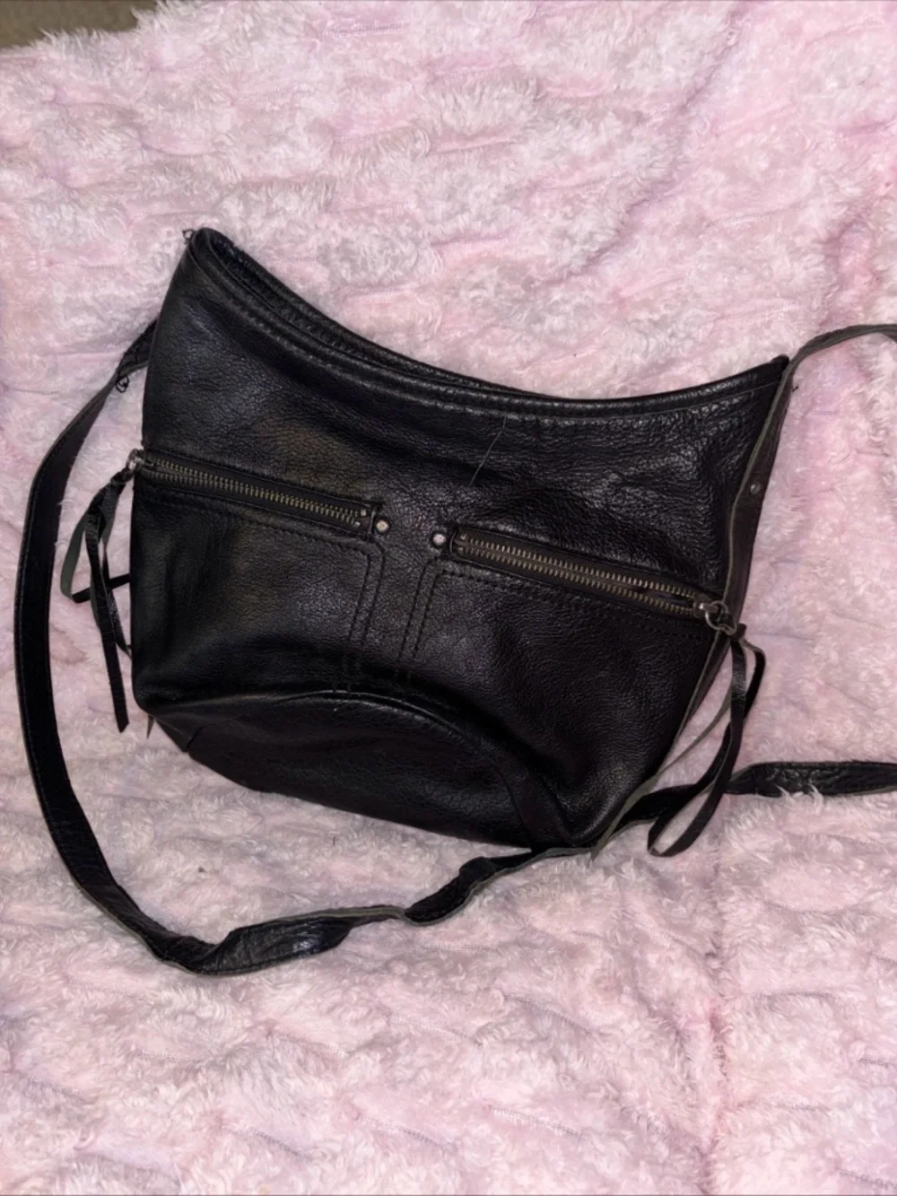 The Sak Black Leather Crossbody Bag